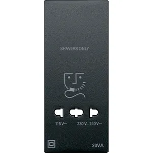 Placa Centrala pentru Priza pentru Aparat de Ras, Antracit, Sistem M