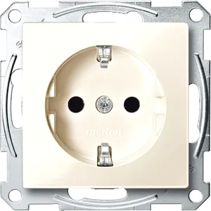 Priza Schuko, Obturator, Borne fara surub, Alb, Lucios, Sistem M