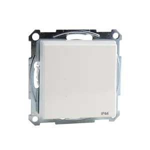 Priza Schuko cu Cap. cu Bal., Ip44, Obt., Borne pentru Sur., Alb Pol., Lucios, Sys.M