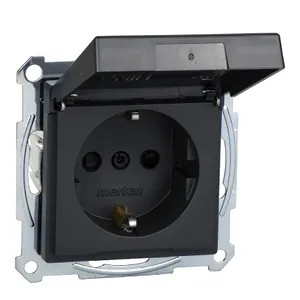 Priza Schuko cu Cap. cu Bal., Ip44, Obt., Borne pentru surub, Antracit, Sistem M