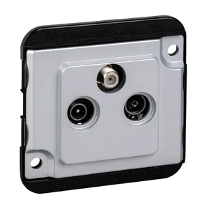 Iesire-priza antena satelit, 3-gang, aluminiu, Anti-vandalism