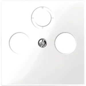 Placa Centrala pentru Priza Antena  2/3 Horificii,Alb Polar, Lucios