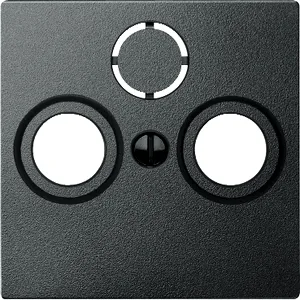 Placa Centrala pentru Priza Antena, 2/3 decupaje, Antracit, Sistem M