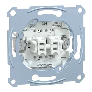 Insert Buton dublu 1 Pol, Incastrat, 10 A, 250V C.A., Borne fara surub