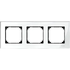 Rama din Sticla, 3 Aparate, Alb Briliant, M-Elegance