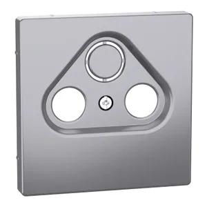 Cover plate, Merten System M, for TV/SAT socket, 2/3 holes, stainless steel