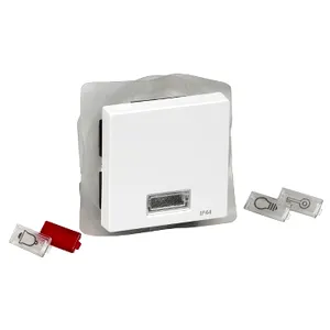 Clapeta cu Spatiu pentru Simboluri, Ip44, Alb Intens, Lucios