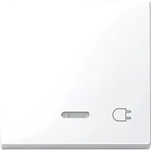 Clapeta cu Fereastra Indicator & Marcata cu Iesire-Priza, Alb Intens, Lucios