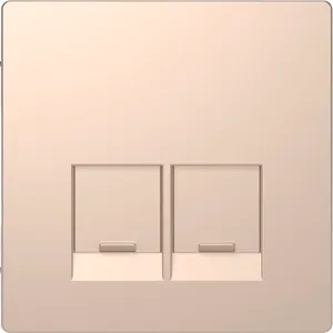 Central plate, Merten System M, 2 gangs, for RJ45-Connctor, champagne metallic