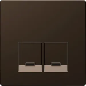 Cover plate, Merten System M, for 2 data socket, mocca