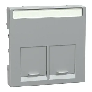 Placa Centrala dubla pentru Conector-Schneider Electric Rj45, Aluminiu
