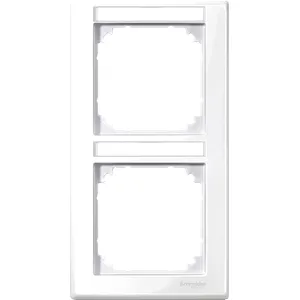 Rama dubla cu Suport Etichetare, Instalare Verticala, Alb Polar, Lucios