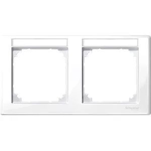 Rama dubla cu Suport Etichetare, Instalare Orizontala, Alb Polar, Lucios