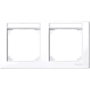 Rama dubla cu Suport Etichetare, Instalare Orizontala, Alb Intens, Lucios