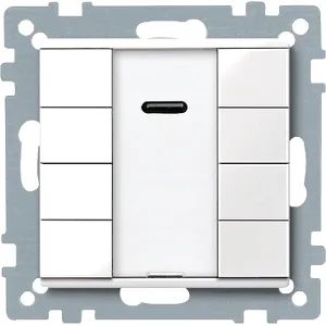 Push-button KNX, 8 clapete si receptor IR, Alb polar, Sistem M