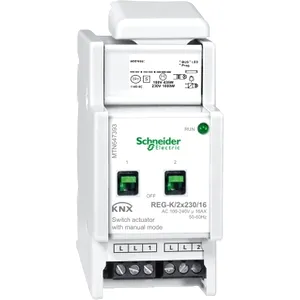 Actuator KNX 2x230/16A cu comanda manuala