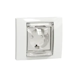 Noua Unica, Priza 2P+E IP44 obturatoare+capac, alb