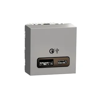 Noua Unica, Incarcator rapid USB dublu A+C 18W, aluminiu