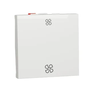 Noua Unica, Selector turatie ventilator 10A 2m, alb antibacterian