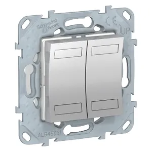 Noua Unica, Intrerupator cu revenire dublu KNX, cu suport fixare, aluminiu