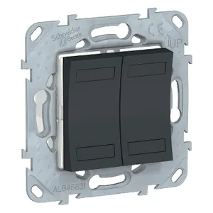 Noua Unica, Intrerupator revenire dublu KNX, cu suport fixare, antracit