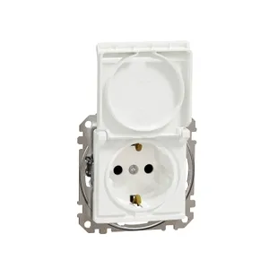 Sedna Design, Priza 2P+E cu obturatoare si capac, alb