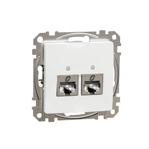 Sedna Design, Priza dubla RJ45 Cat5E STP, alb