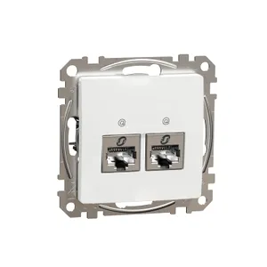 Sedna Design, Priza dubla RJ45 Cat6 STP, alb