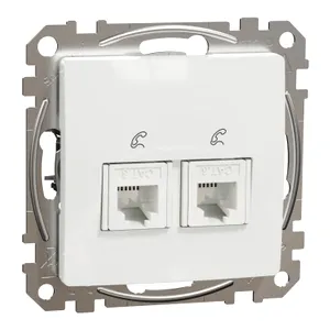 Sedna Design, Priza dubla telefon RJ11, alb