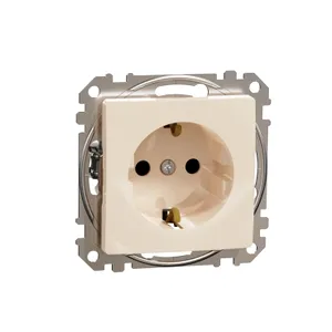 Sedna Design, Priza 2P+E cu cu obturatoare, bej