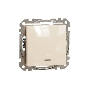 Sedna Design, Intrerupator 10Ax cu indicator luminos rosu, bej