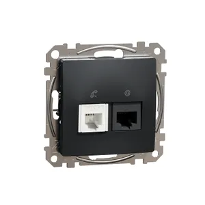 Sedna Design, Priza RJ11-RJ45 Cat6 UTP, antracit