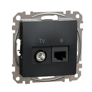 Sedna Design, Priza TV+RJ45 Cat6 UTP, antracit