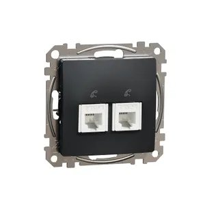 Sedna Design, Priza dubla telefon RJ11 antracit
