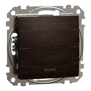 Sedna Elements, Intrerupator cap scara cu indicator luminos albastru, wenge