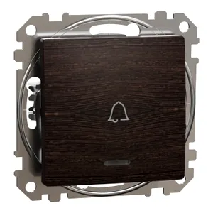 Sedna Elements, Intrerupator cu revenire indicator luminos cu simbol sonerie, wenge