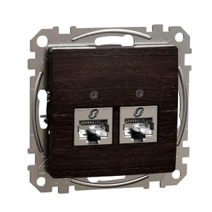 Sedna Elements, Priza dubla RJ45 Cat6A STP, wenge