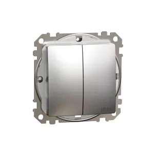 Sedna Elements, Intrerupator dublu 10AX IP44, aluminiu patinat