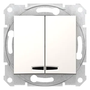 Sedna, Comutator 1 Pol 2 Circuite, 10Ax Lumina Localizator, fara Cadru Crem