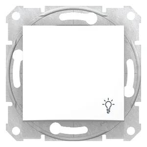 Sedna, Buton 1 Pol, 10A Simbol Lumina, fara Cadru Alb