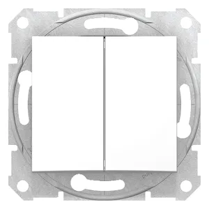 Sedna, Buton dublu 1 Pol, 10A fara Cadru Alb