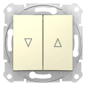 Sedna, Comutator Jaluzea cu Rola, 10Ax Blocare Electrica, fara Cadru Bej