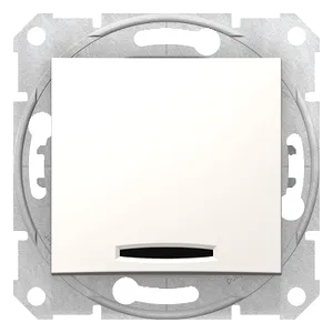 Sedna, Comutator 1 Pol, 10Ax Lumina Localizator, fara Cadru Crem