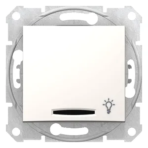 Sedna, Buton 1 Pol, 10A Lumina Localizator, Simbol Lumina, fara Cadru Crem