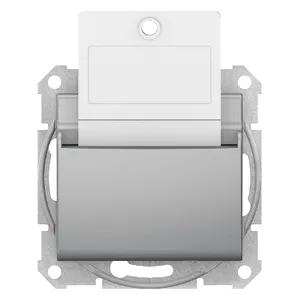 Sedna, Intrerupator cu Card Hotel, 10Ax fara Rama Aluminiu