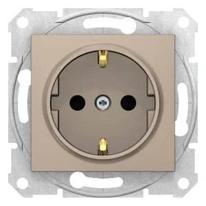 Sedna, Priza Simpla, Impamantare Laterala, 16A Obturatoare, fara Rama Titan