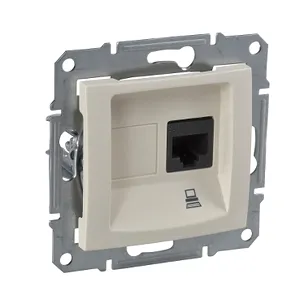 Sedna, Iesire Simpla Date, Rj45 Cat.5E Utp fara Cadru Bej