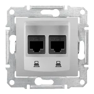 Sedna, Priza Dubla de Date, Rj45 Cat.6 Utp fara Rama Aluminiu