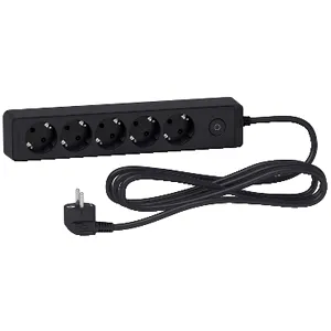 Prelungitor Unica 2P+E, 5 prize + intrerupator, 3m, antracit