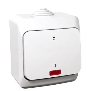 Cedar Plus, Intrerupator bipolar 16A cu indicator luminos PT IP44 alb